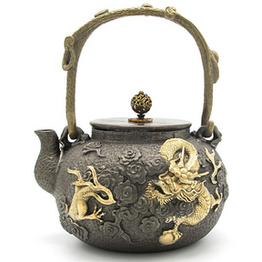 Japanese Cast Iron Golden Dragon | HZTEAPOTS®