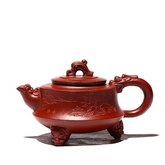 Red Clay Three Legs Dragon | HZTEAPOTS®