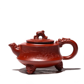 Red Clay Three Legs Dragon | HZTEAPOTS®