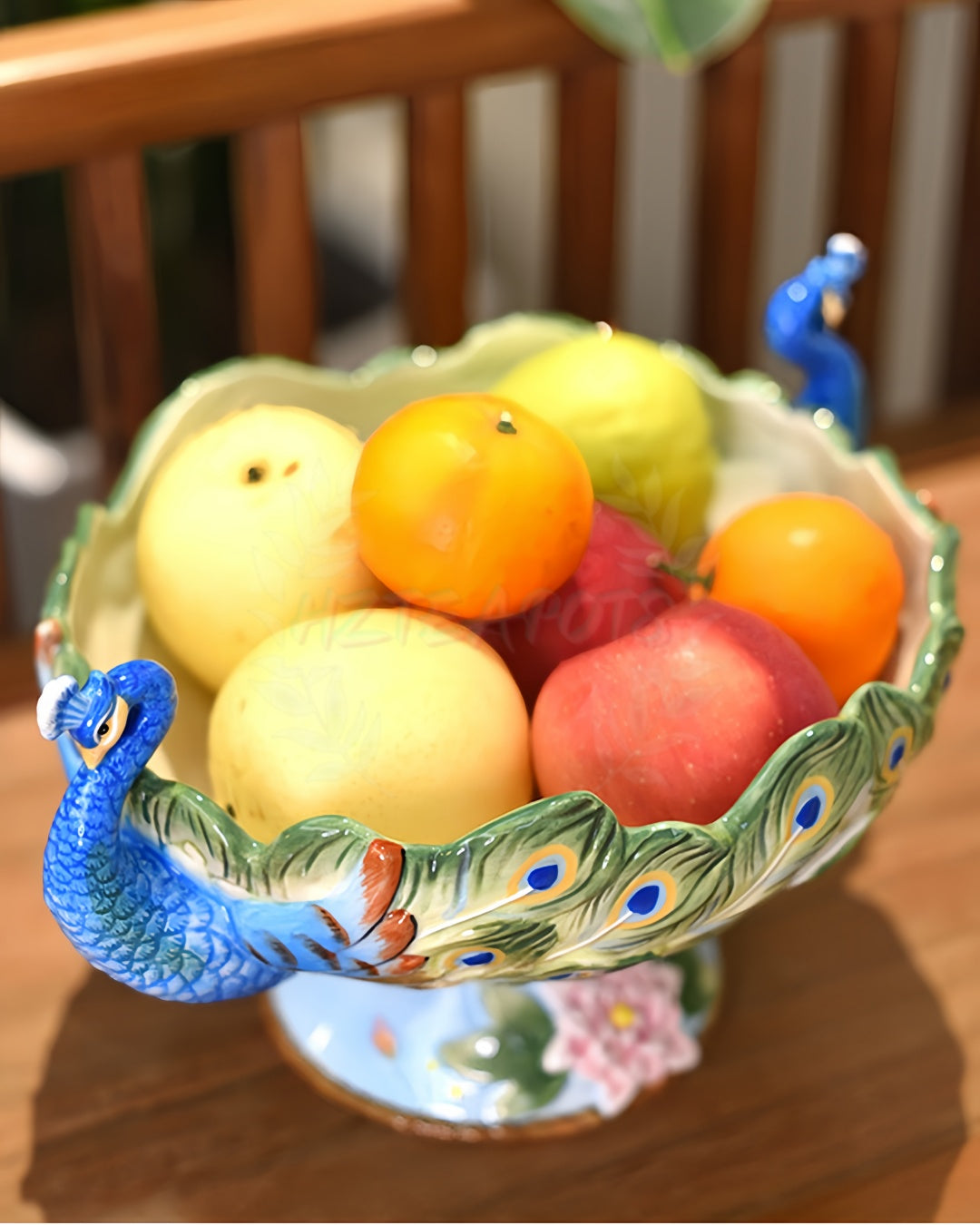 Double Peacock Fruit Plate | HZTEAPOTS®