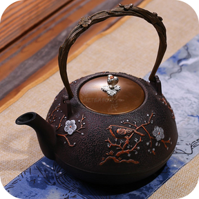 Japanese Cast Iron Magpie Plum | HZTEAPOTS®