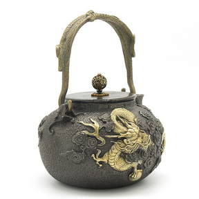 Japanese Cast Iron Golden Dragon | HZTEAPOTS®