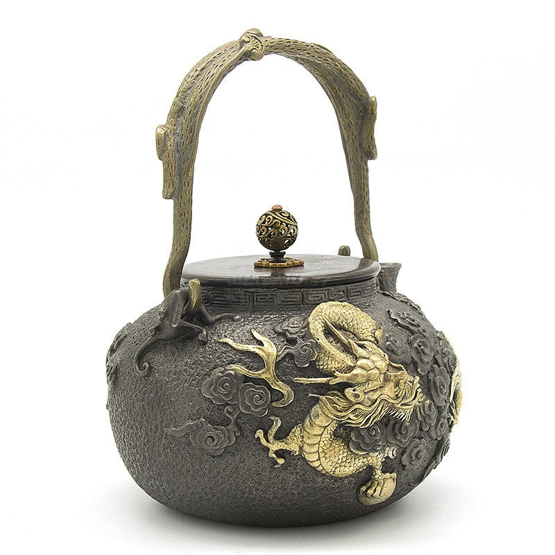 Japanese Cast Iron Golden Dragon | HZTEAPOTS®