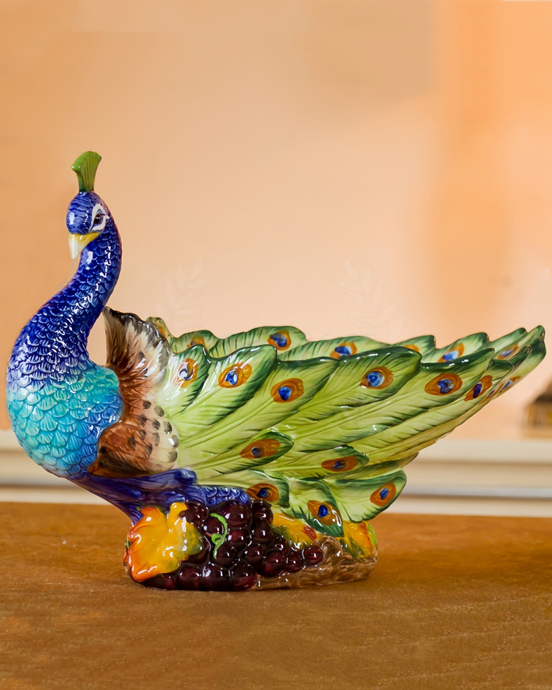 Bright Peacock Fruit Plate | HZTEAPOTS®