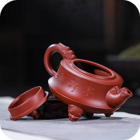 Red Clay Three Legs Dragon | HZTEAPOTS®