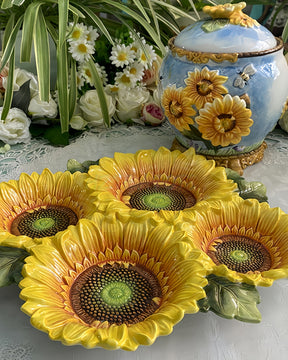 Sunflower Four-grid Fruit Plate | HZTEAPOTS®