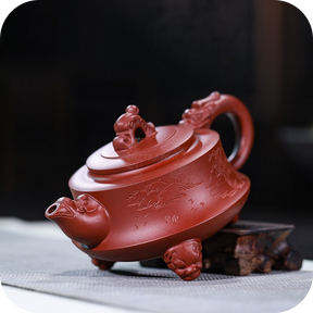 Red Clay Three Legs Dragon | HZTEAPOTS®