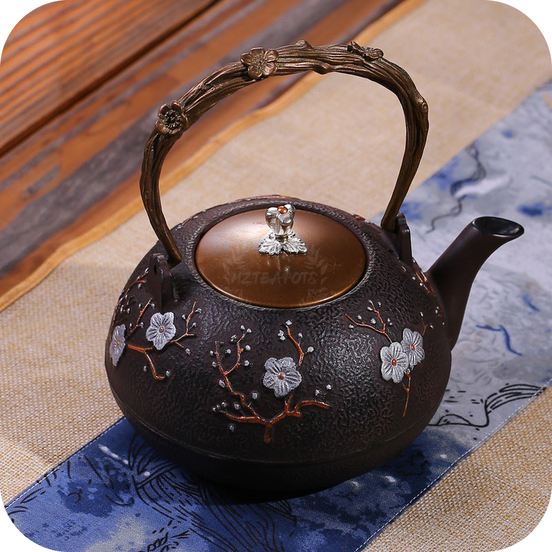 Japanese Cast Iron Magpie Plum | HZTEAPOTS®