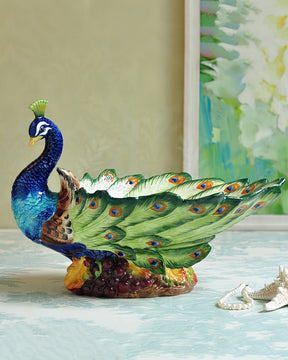 Bright Peacock Fruit Plate | HZTEAPOTS®