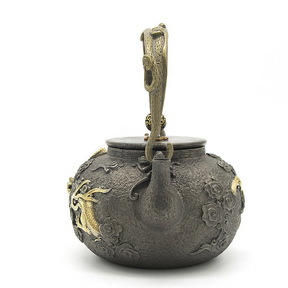 Japanese Cast Iron Golden Dragon | HZTEAPOTS®