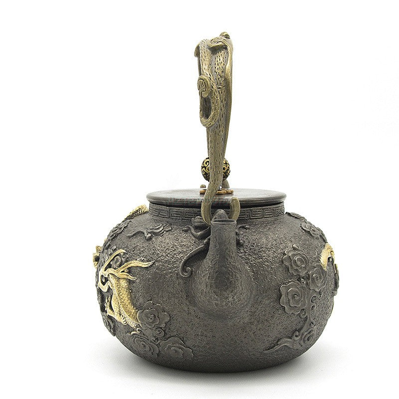 Japanese Cast Iron Golden Dragon | HZTEAPOTS®