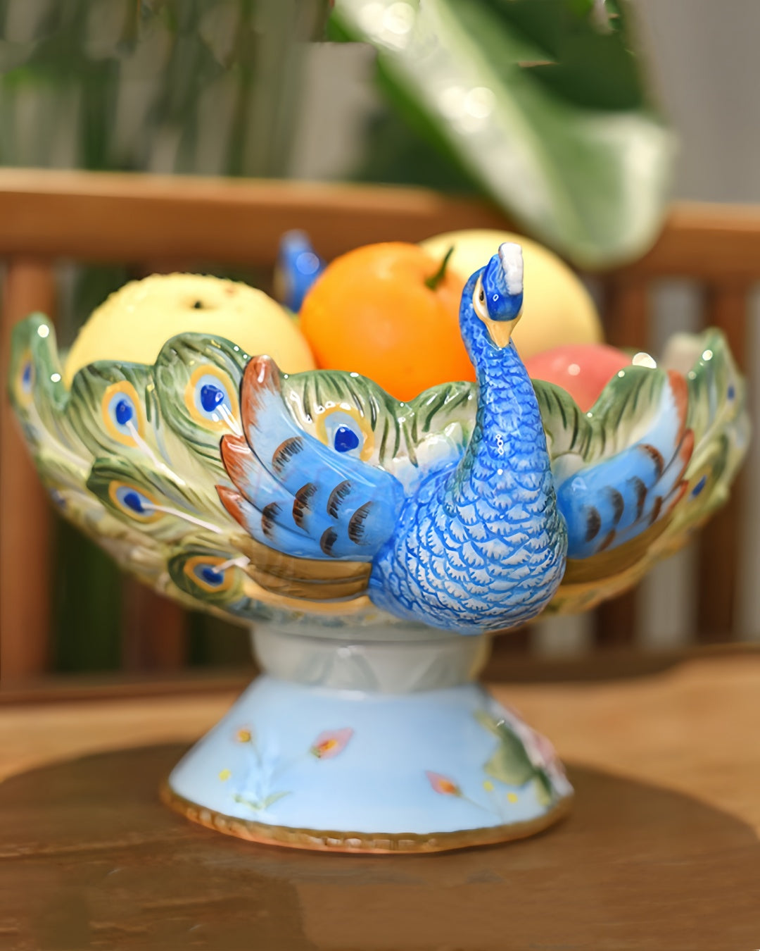 Double Peacock Fruit Plate | HZTEAPOTS®