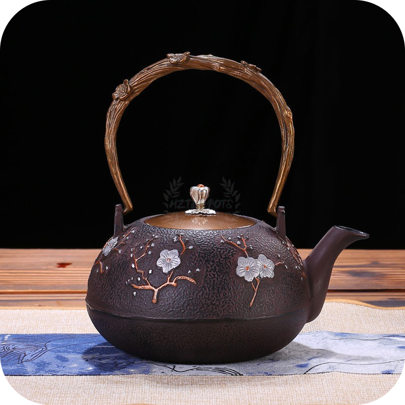 Japanese Cast Iron Magpie Plum | HZTEAPOTS®