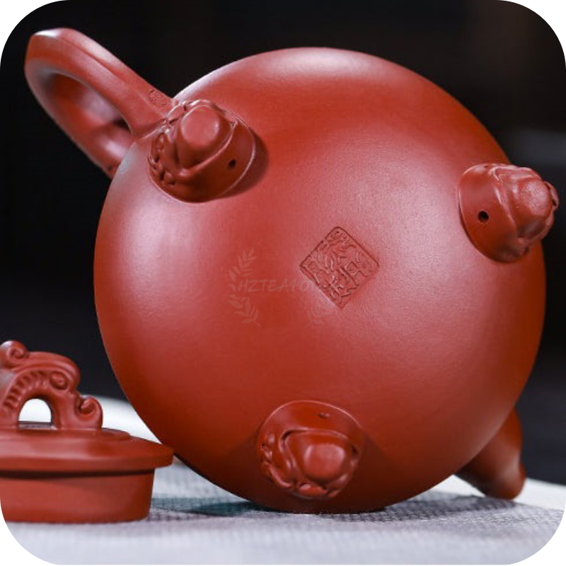 Red Clay Three Legs Dragon | HZTEAPOTS®