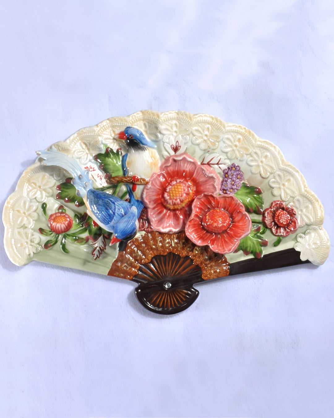 Peach Blossom Fan Decorative Plate | HZTEAPOTS®