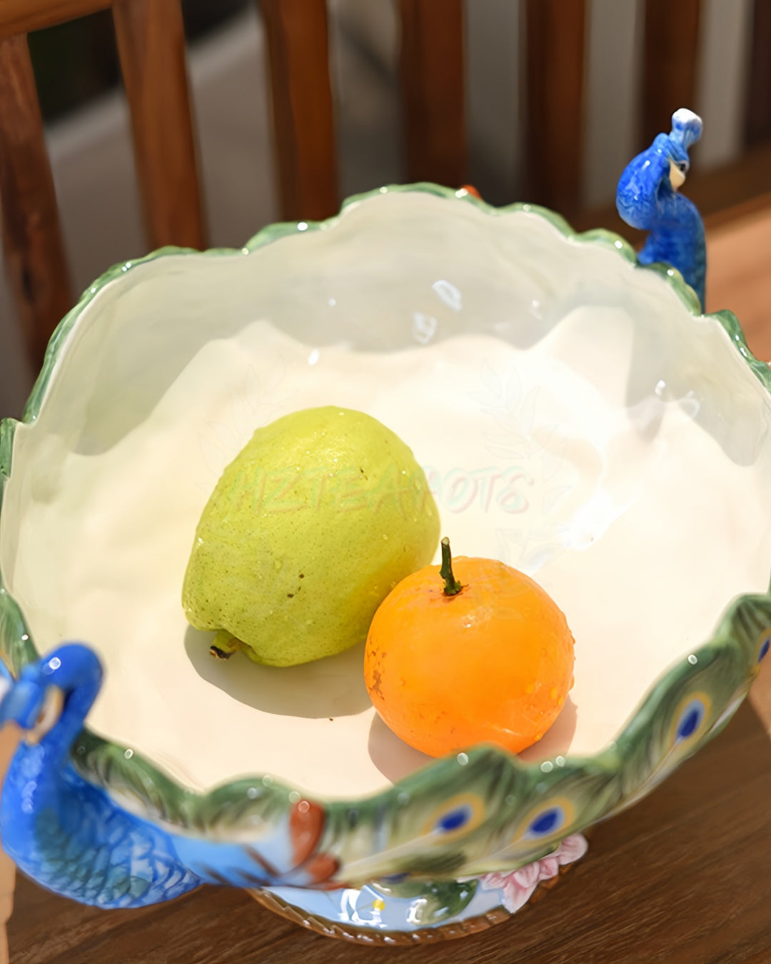 Double Peacock Fruit Plate | HZTEAPOTS®