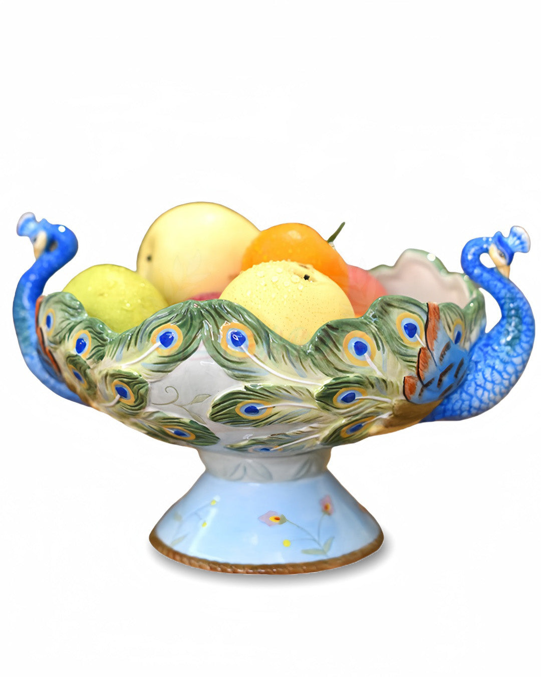 Double Peacock Fruit Plate | HZTEAPOTS®