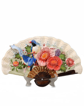 Peach Blossom Fan Decorative Plate | HZTEAPOTS®