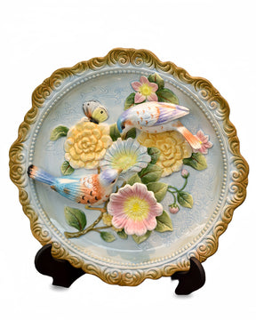 Flower Bird Decorative Plate | HZTEAPOTS®